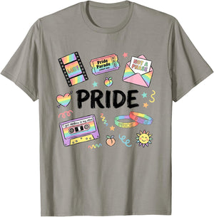 Pride Month Pastel Rainbow LGBTQ Support Gay Lesbian Ally T-Shirt - T-Shirt | Sand