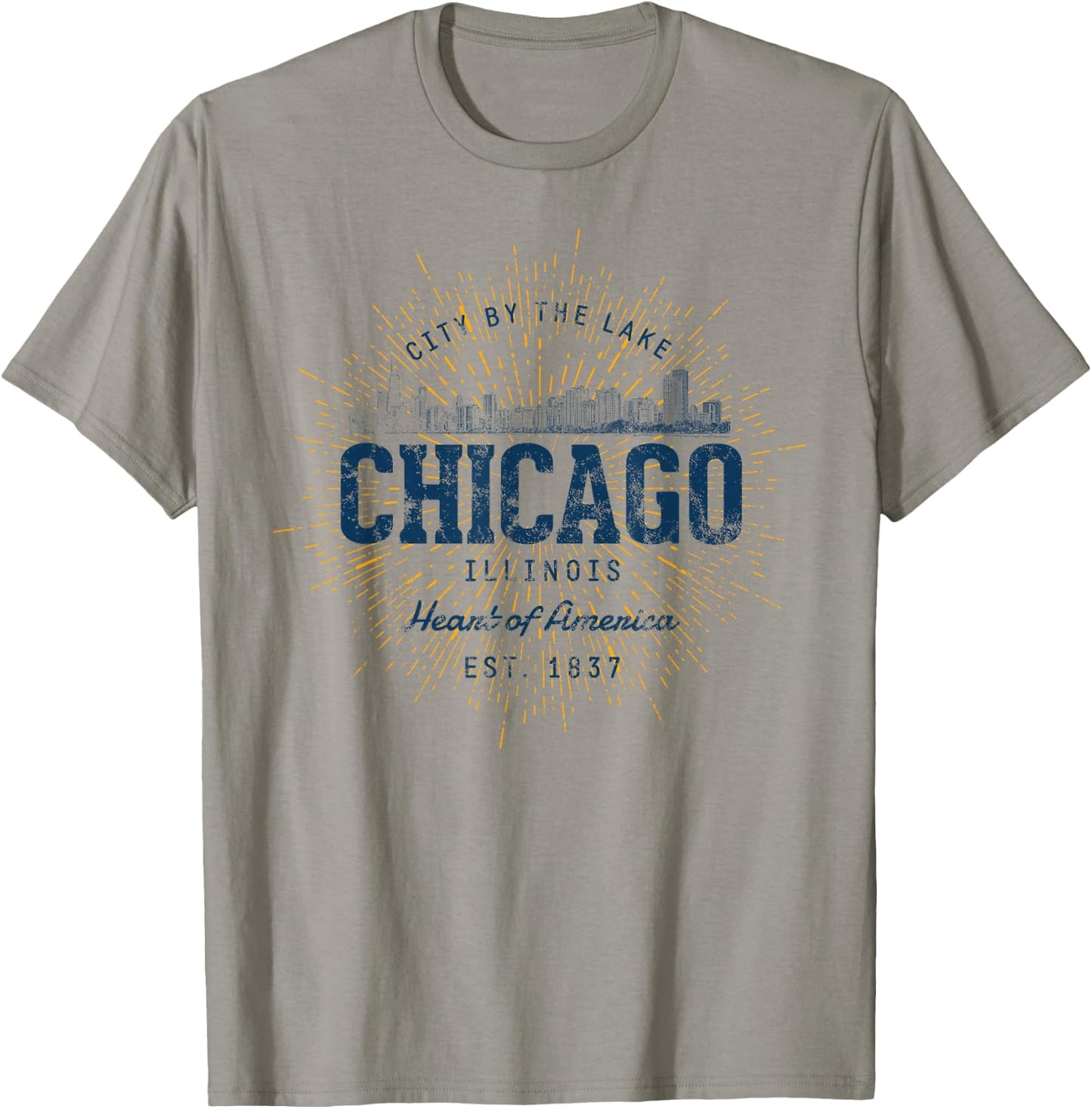 Vintage Retro Style Chicago T-Shirt - T-Shirt | Sand