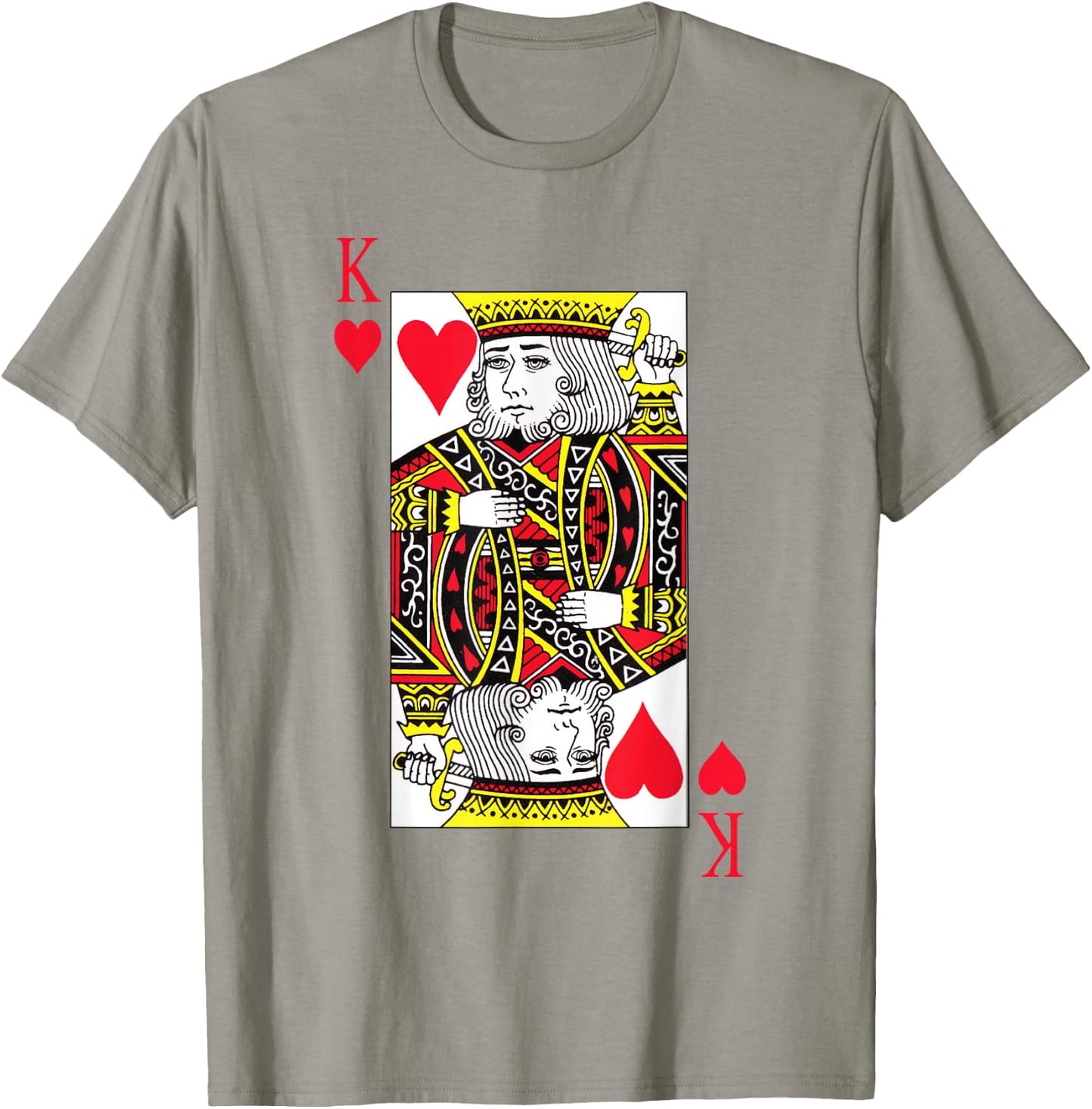 King of hearts Costume Blackjack Cards Poker 21 K T-Shirt - T-Shirt | Sand