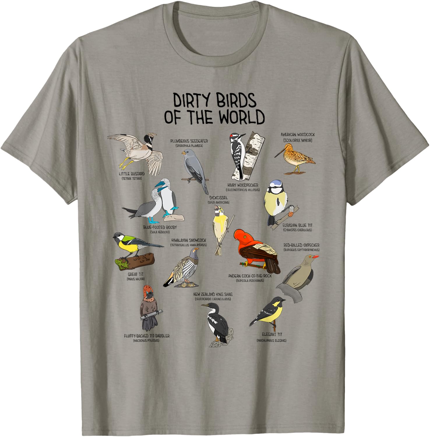 Bird Watching Dirty Birds Of The World Funny Birding T-Shirt - T-Shirt | Sand