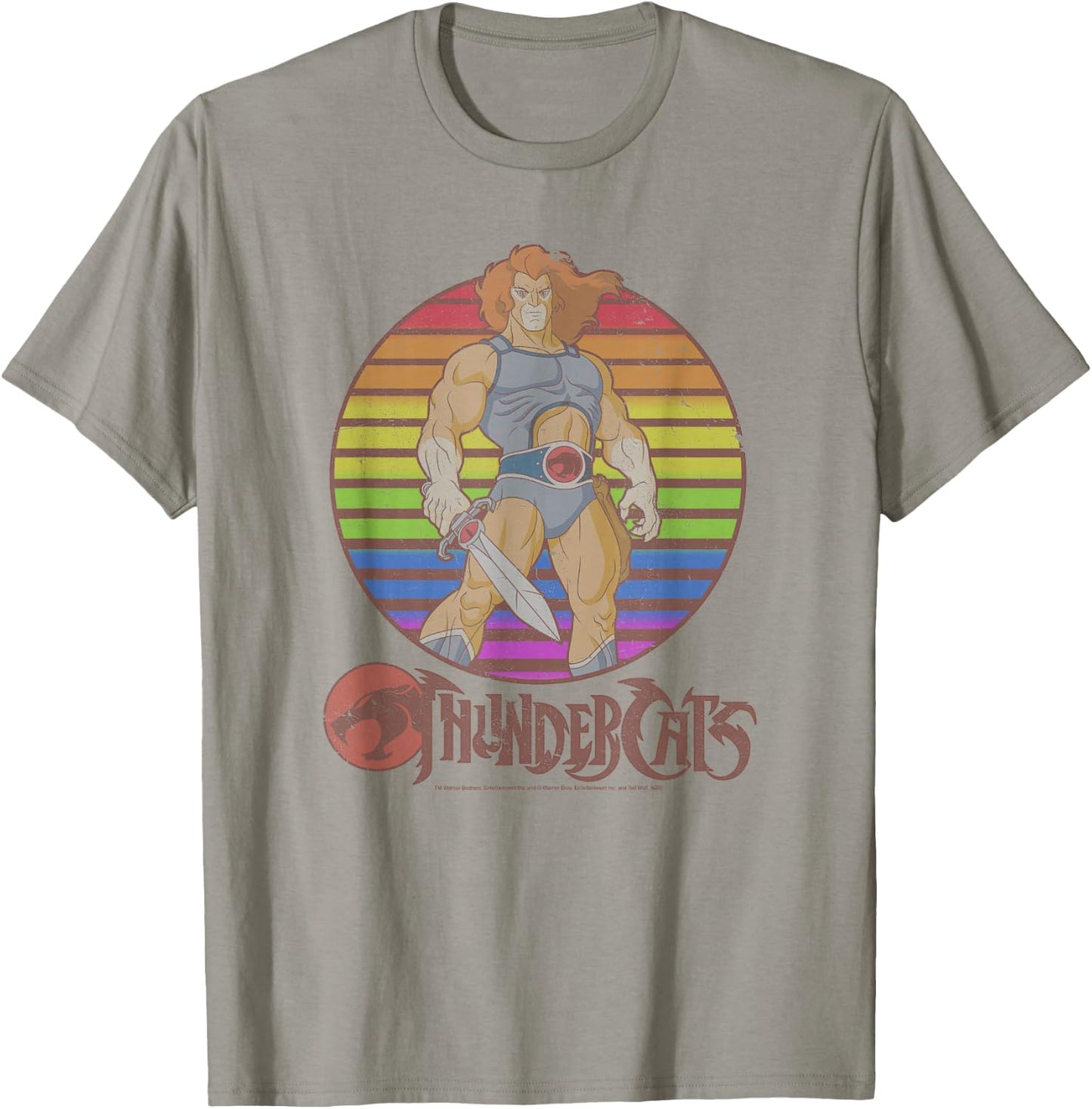 Thundercats Lion-O Rainbow Sunset Poster T-Shirt - T-Shirt | Sand