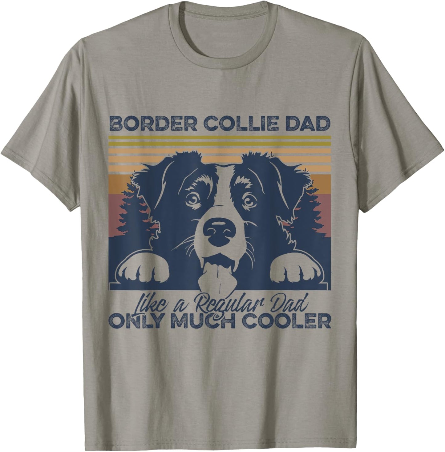 Border Collie dad Owner Fathers Day Christmas T-Shirt - T-Shirt | Sand