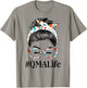 QMA Life Messy Hair Woman Bun Healthcare worker T-Shirt - T-Shirt | Sand