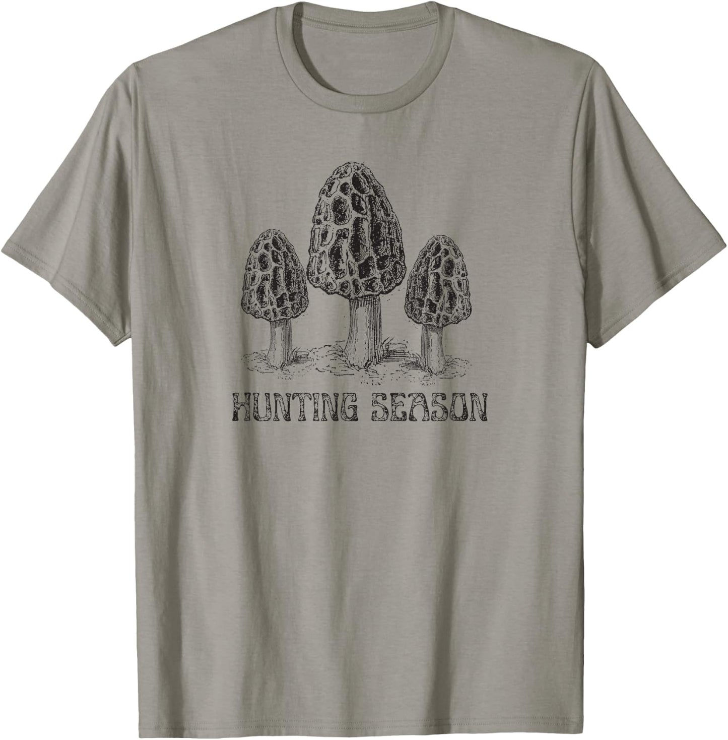Vintage Retro Morel Mushroom Hunting Morchella Collecting T-Shirt - T-Shirt | Sand