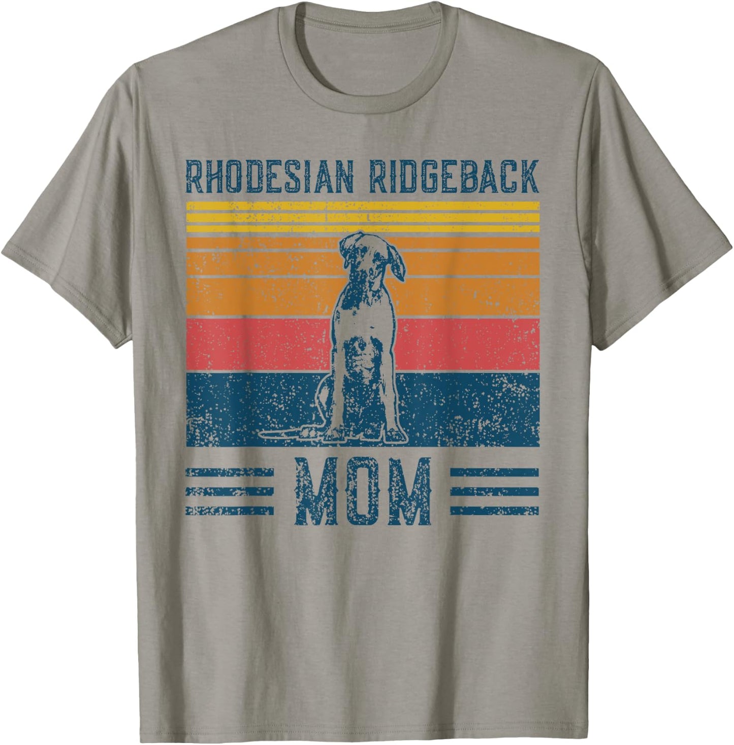 Dog Ridgeback Mom - Vintage Rhodesian Ridgeback Mom T-Shirt - T-Shirt | Sand