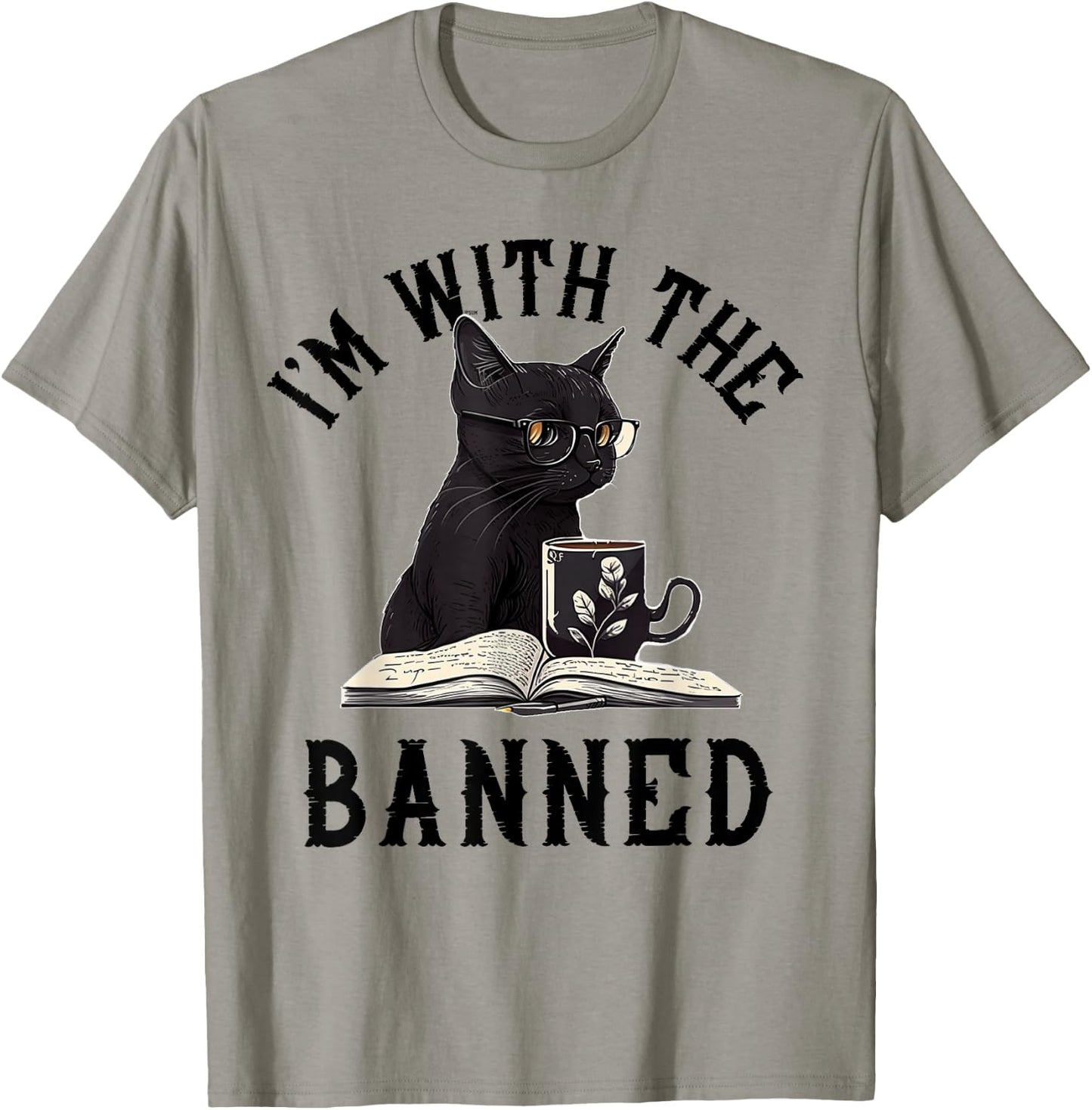I'm With The Banned Read Banned Books Lover BookWorm T-Shirt - T-Shirt | Sand