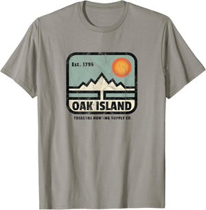 Oak Island Treasure Hunt Supply Vintage 1795 Map Myster T-Shirt - T-Shirt | Sand