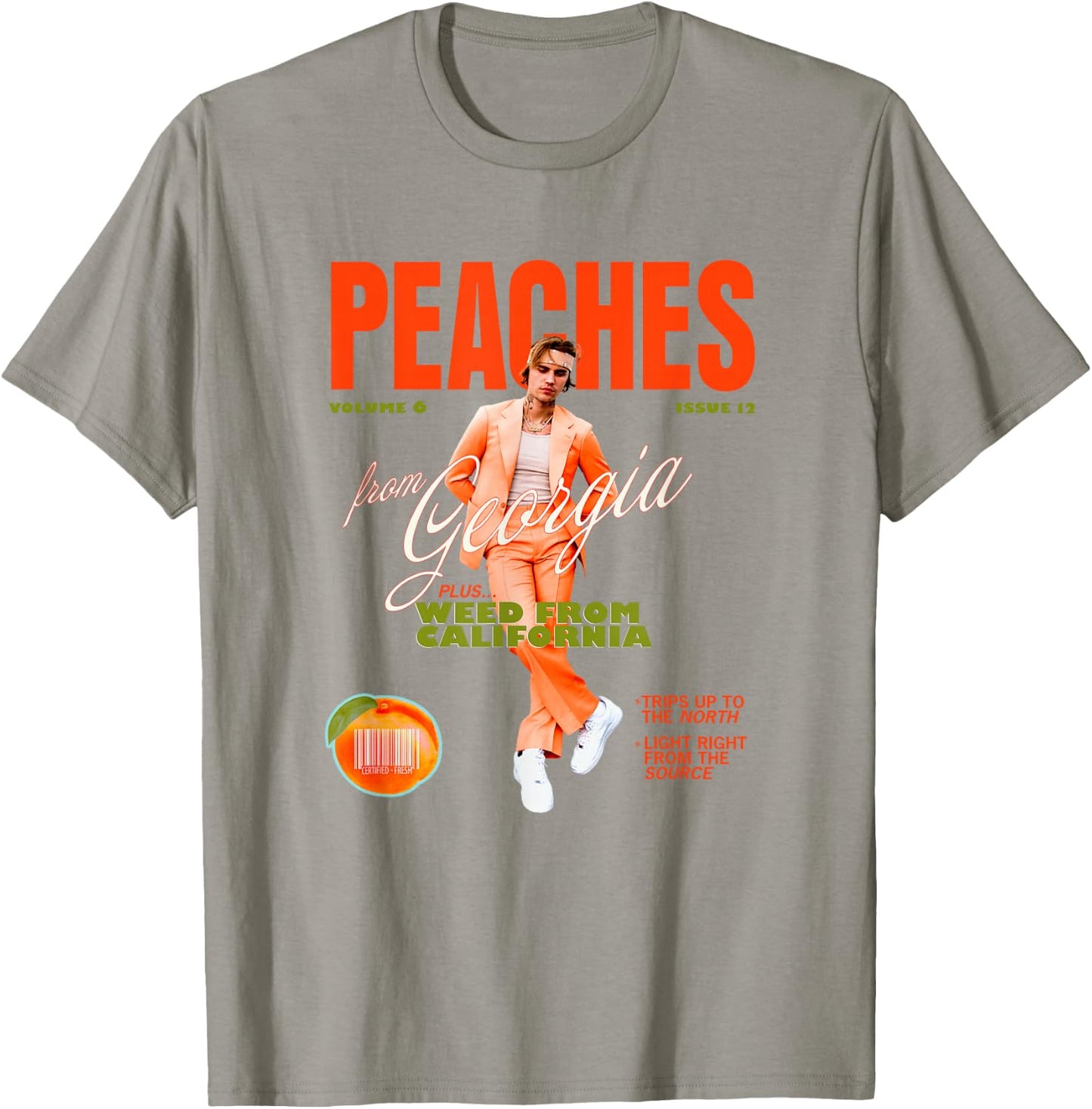 Official Justin Bieber Peaches White T-Shirt - T-Shirt | Sand