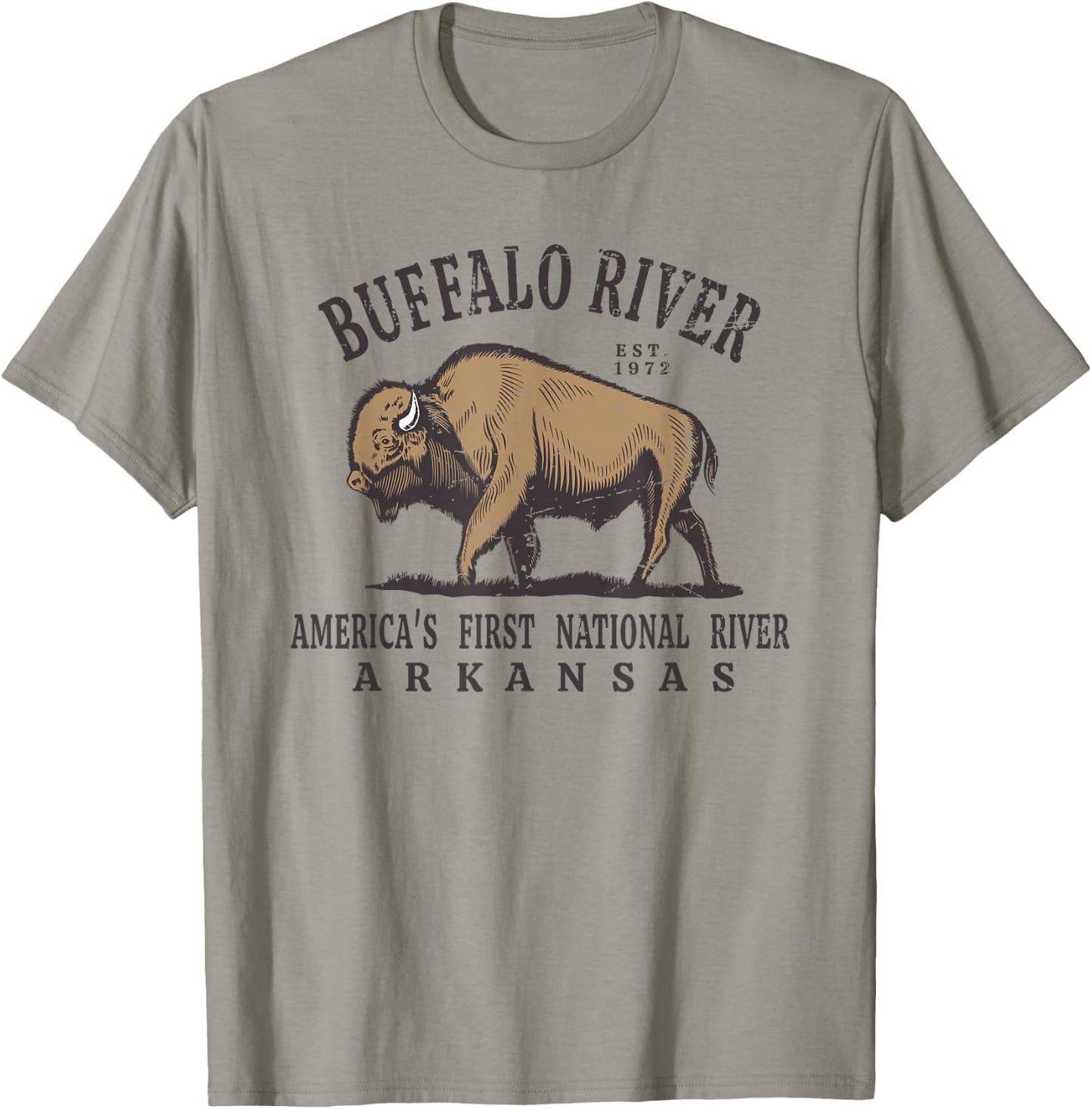 Buffalo National River Arkansas Est 1972 T-Shirt - T-Shirt | Sand