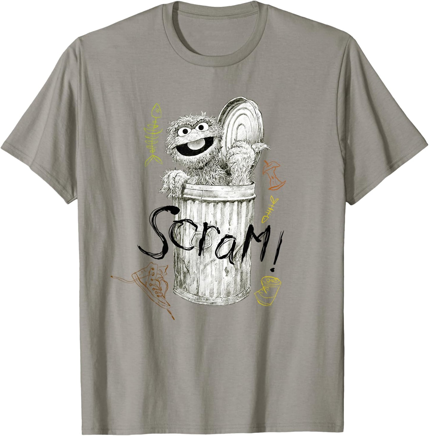 Sesame Street Oscar The Grouch Scram! T-Shirt - T-Shirt | Sand