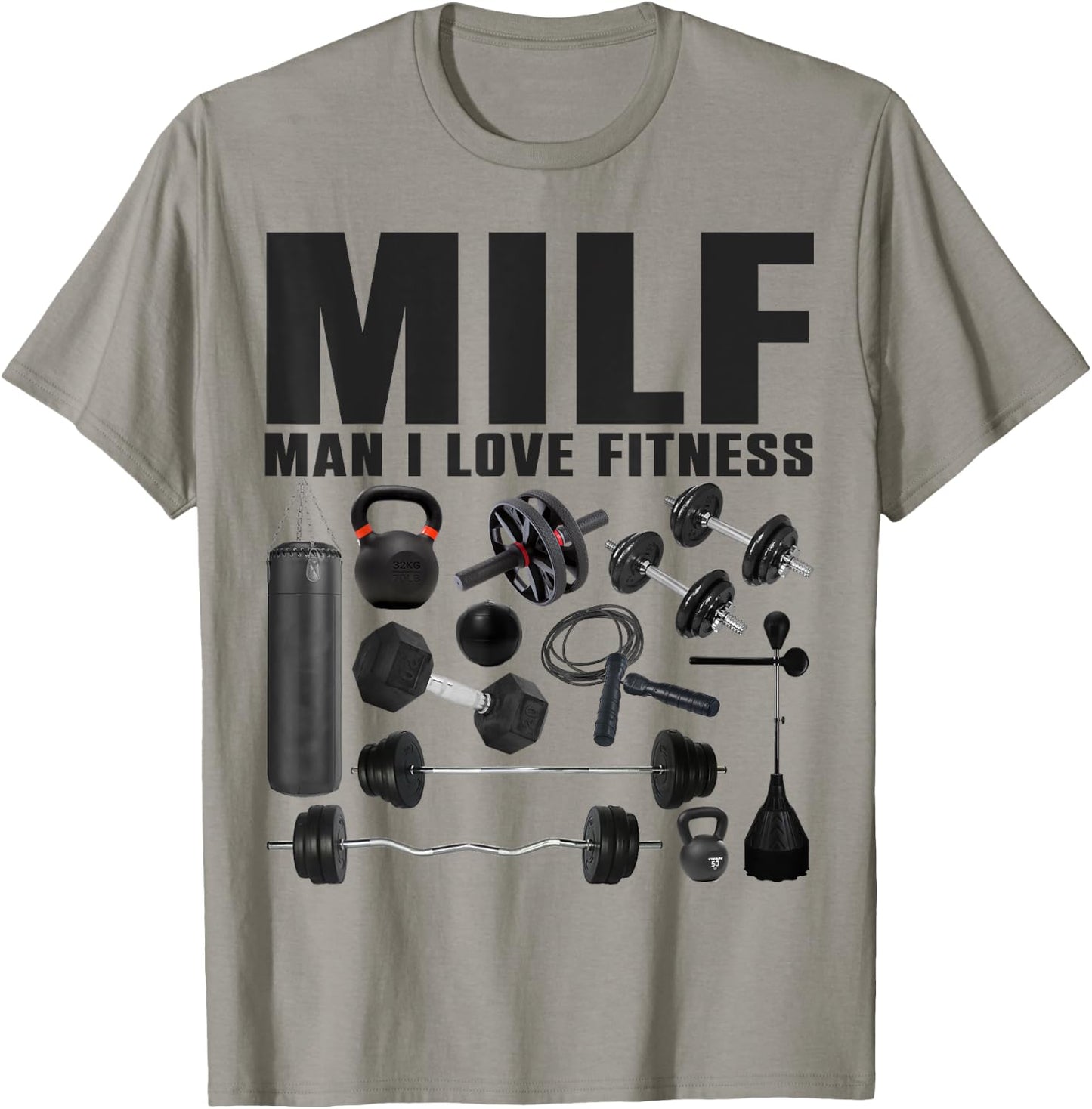 MILF Man I Love Fitness Funny Gym Fitness T-Shirt - T-Shirt | Sand