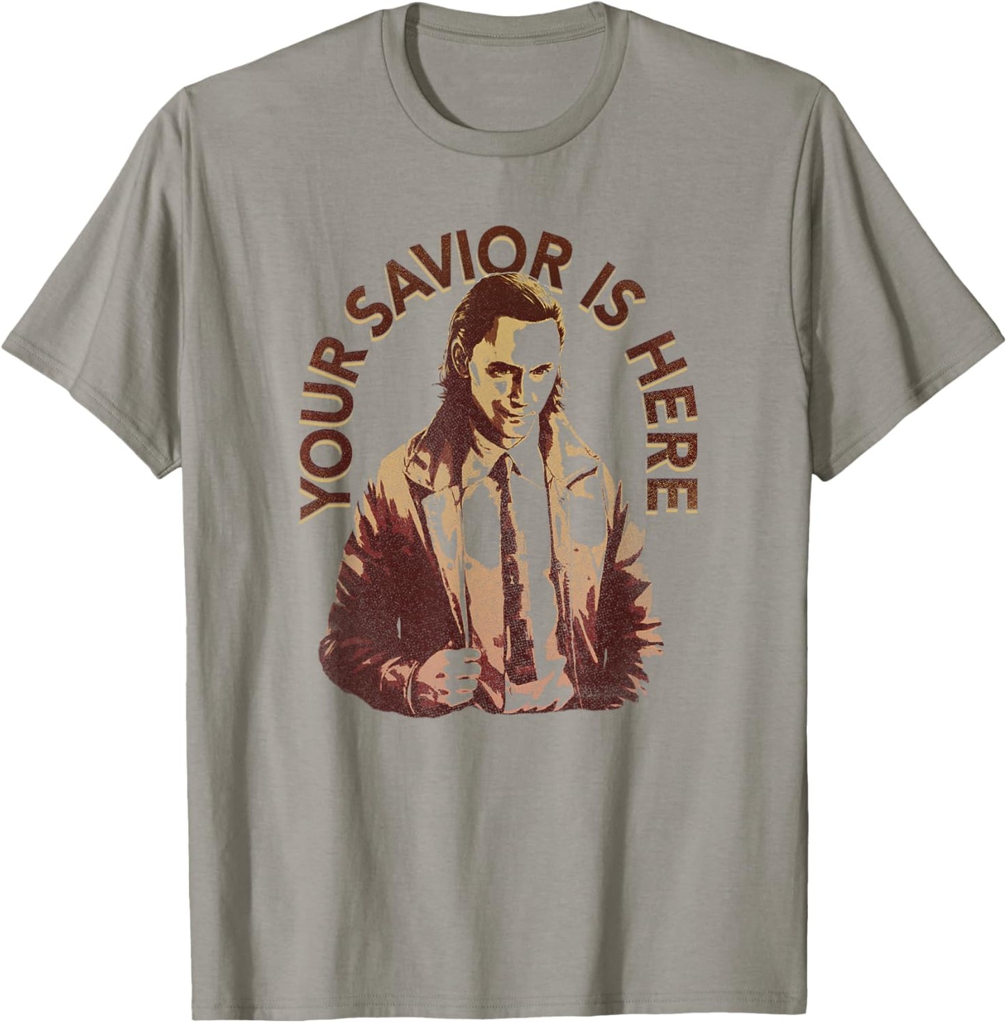 Marvel Loki Your Savior Is Here Faded Portrait T-Shirt - T-Shirt | Sand