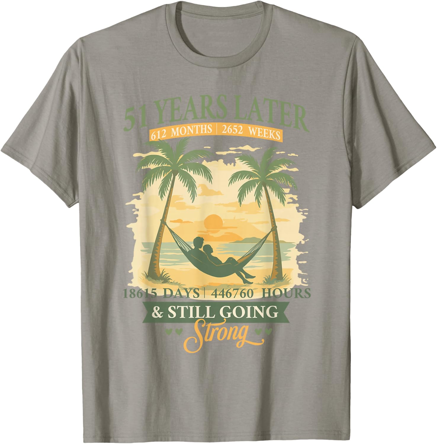 51st Wedding Anniversary Beach Matching Couples 51 Years T-Shirt - T-Shirt | Sand