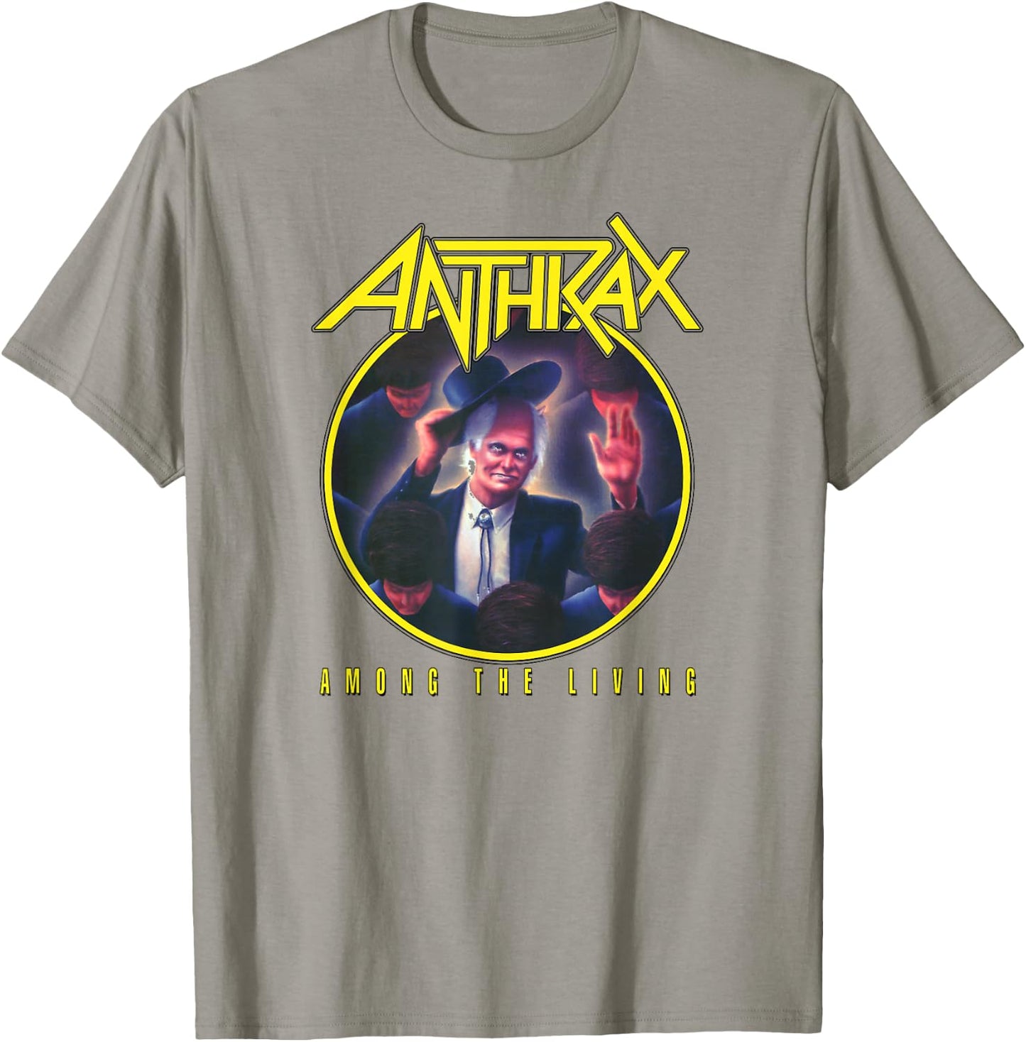 Anthrax – Among The Living Yellow Logo T-Shirt - T-Shirt | Sand