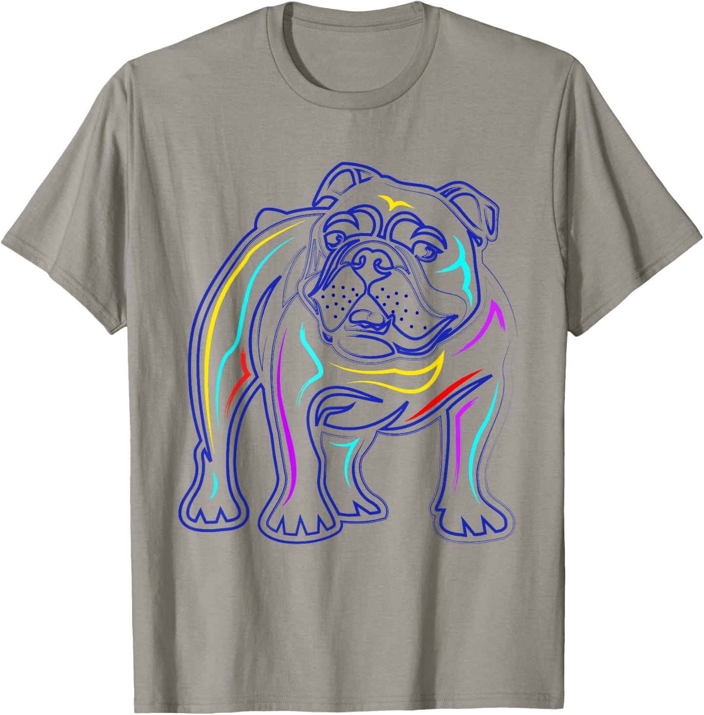 English Bulldog Lovers Shirts | Line Drawing Artsy Bulldog T-Shirt - T-Shirt | Sand