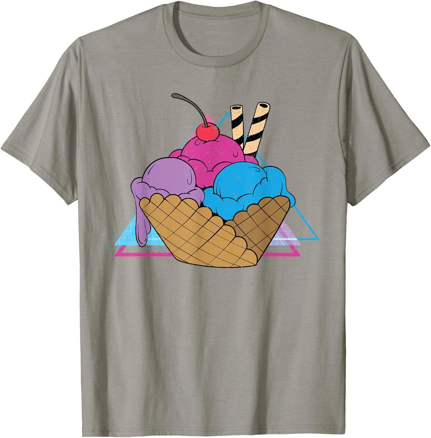 Ice Cream Lover 80s Vaporwave Art Summer Sweets Ice Cream Women Kids T-Shirt - T-Shirt | Sand