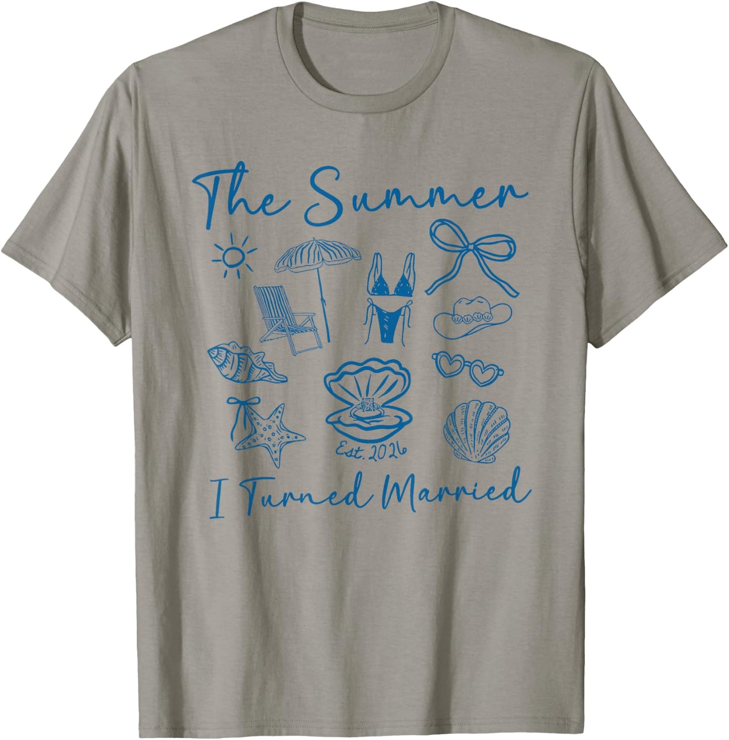 The Summer I Turned Married Shirt Bride to Be Bachelorette T-Shirt - T-Shirt | Sand