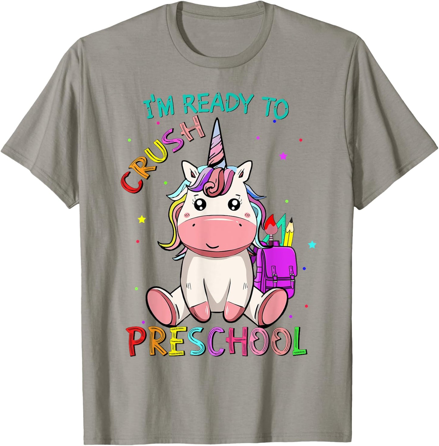 I'm Ready To Crush preschool back to school unicorn girls T-Shirt - T-Shirt | Sand