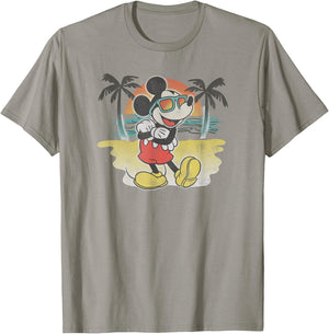 Disney Mickey Classic Mickey Beach Airbrushed Small T-Shirt - T-Shirt | Sand