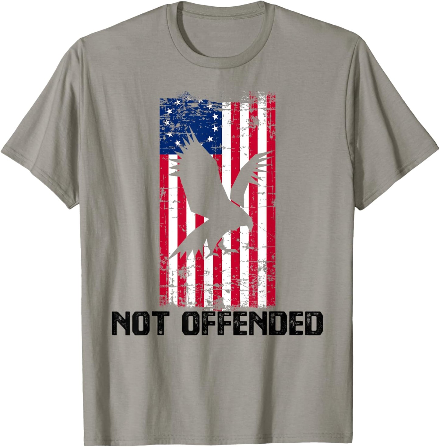 Not Offended Patriotic Betsy Ross American USA Flag 13 Stars Men T-Shirt - T-Shirt | Sand