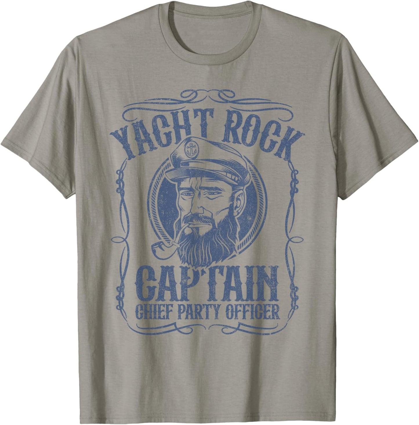 Funny Yacht Rock Captain Pontoon Boat Party Music Boating T-Shirt - T-Shirt | Sand