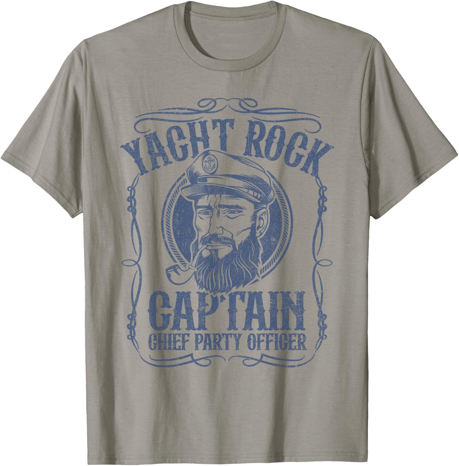 Funny Yacht Rock Captain Pontoon Boat Party Music Boating T-Shirt - T-Shirt | Sand