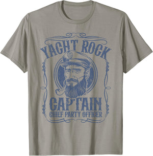 Funny Yacht Rock Captain Pontoon Boat Party Music Boating T-Shirt - T-Shirt | Sand