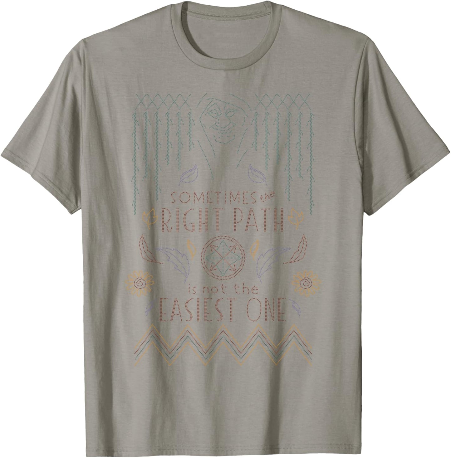 Disney Pocahontas Grandmother Willow Faux Stitch T-Shirt - T-Shirt | Sand