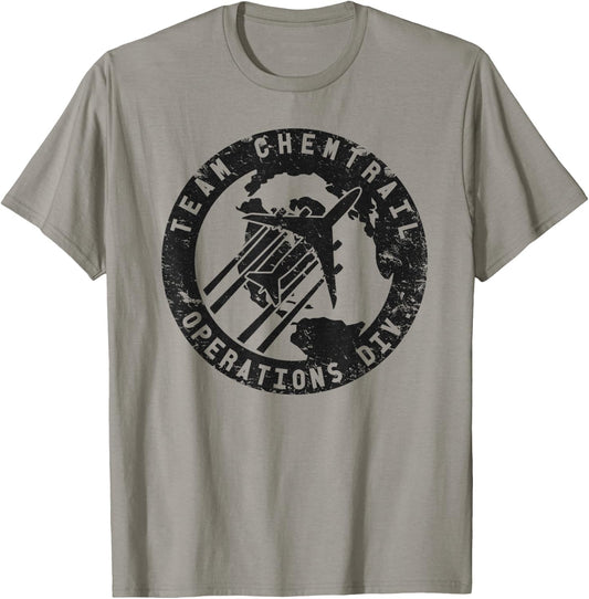 Team Chemtrail Operations Div. Distressed Pilot T-Shirt - T-Shirt | Sand