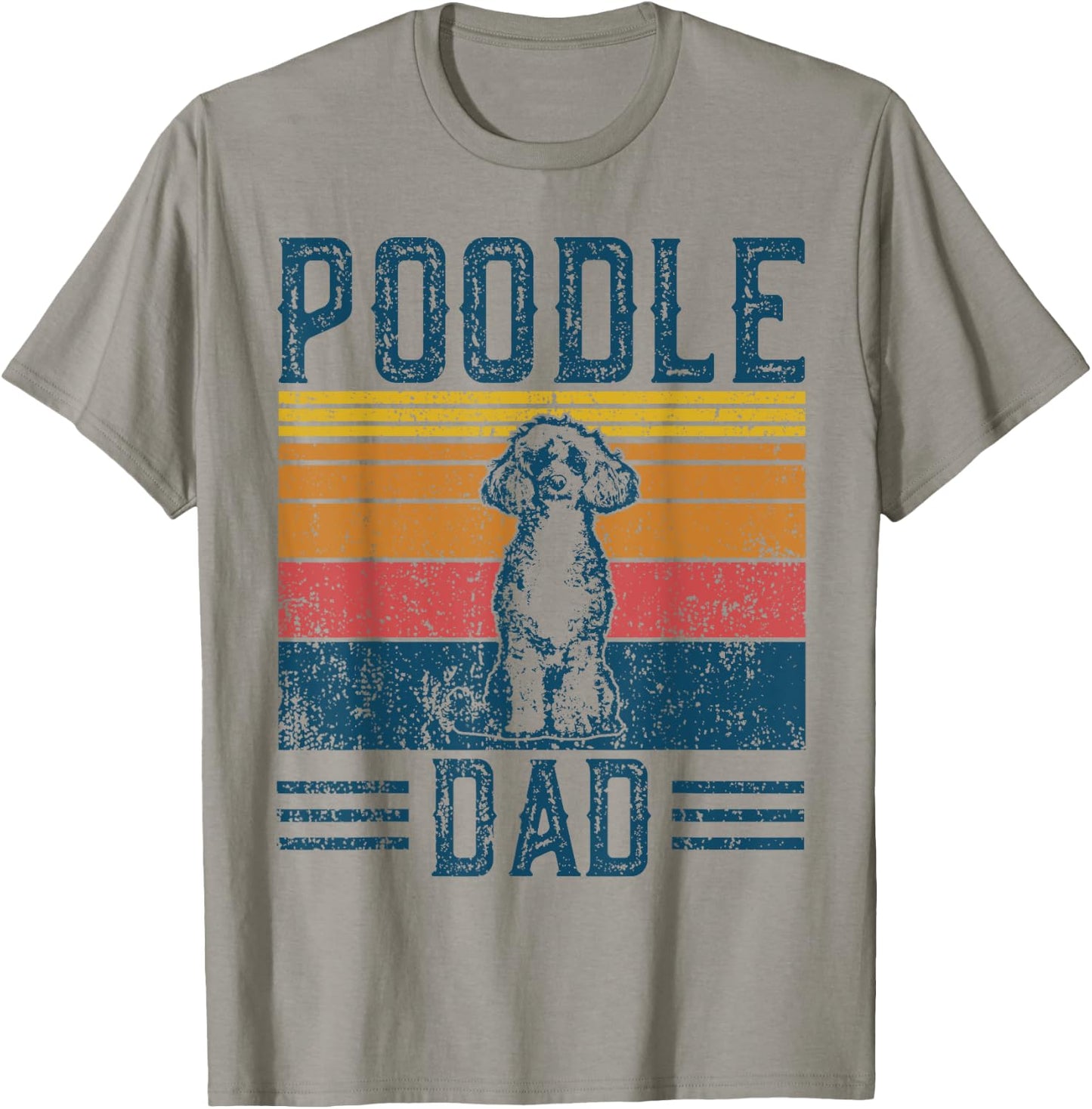 Dog Dad - Vintage Poodle Dad T-Shirt - T-Shirt | Sand
