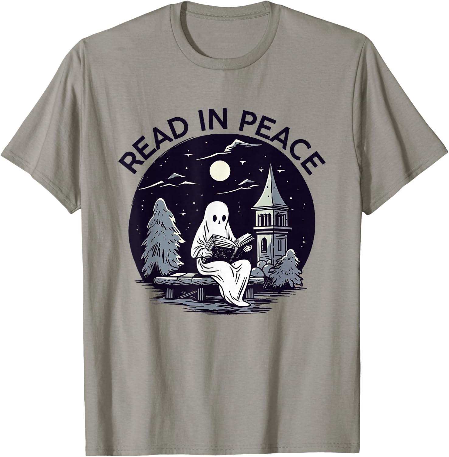 Read In Peace Ghost Halloween Librarian Spooky Season T-Shirt - T-Shirt | Sand