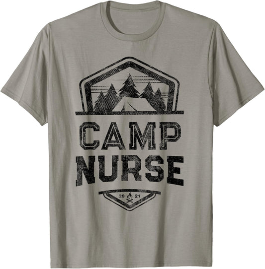 Vintage CAMP NURSE Medical Staff Summer Campground Crew T-Shirt - T-Shirt | Sand