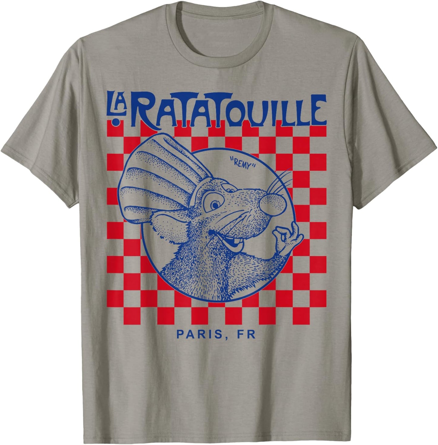 Disney Pixar Ratatouille Remy Paris Checkerboard Vintage T-Shirt - T-Shirt | Sand