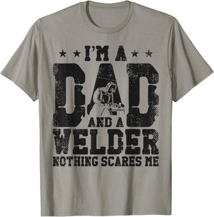 Welder Welding Dad Father Vintage I'm A Dad And A Welder T-Shirt - T-Shirt | Sand