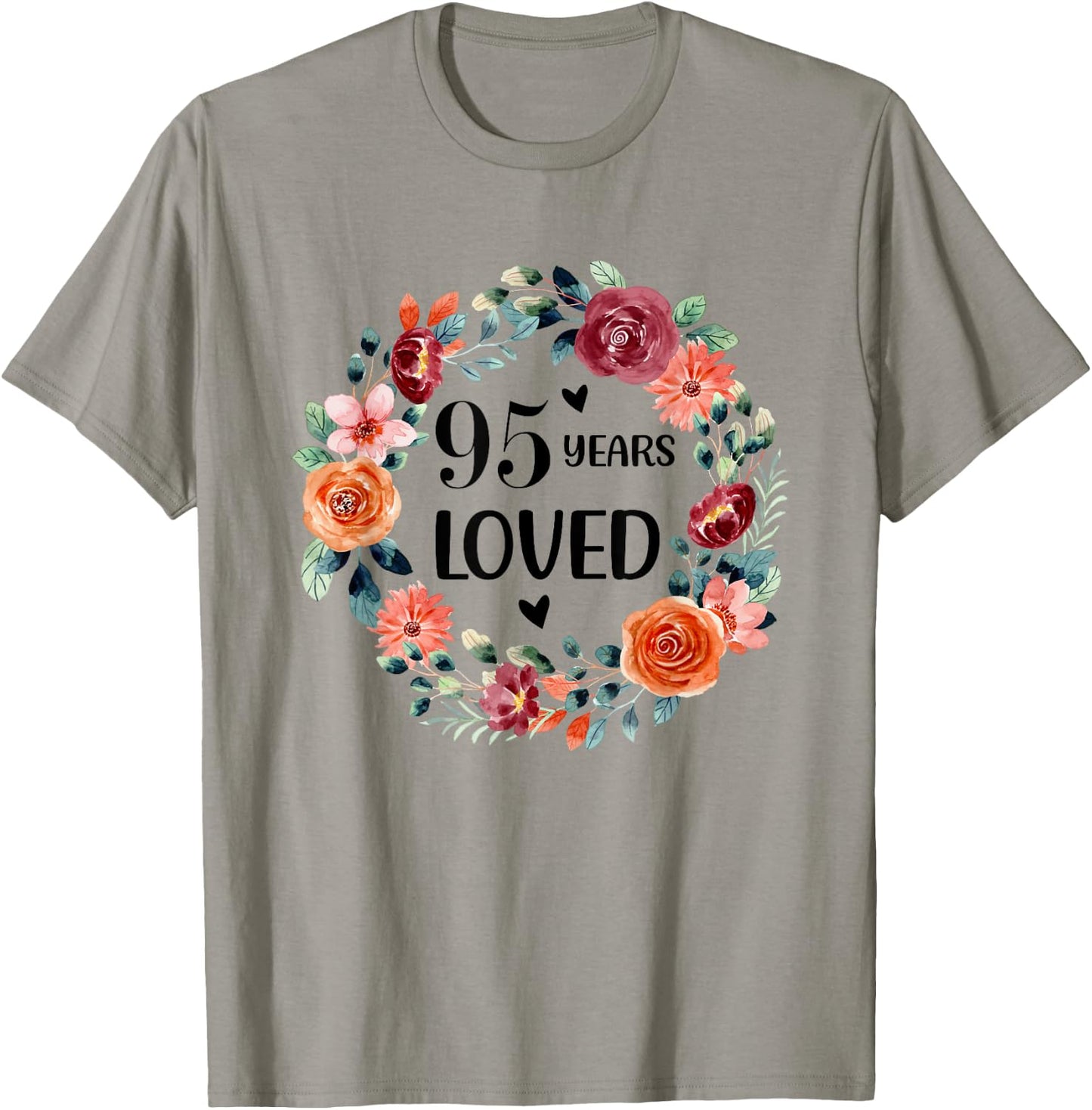 95 Years Loved Mom Grandma 95 Years Old Birthday T-Shirt - T-Shirt | Sand