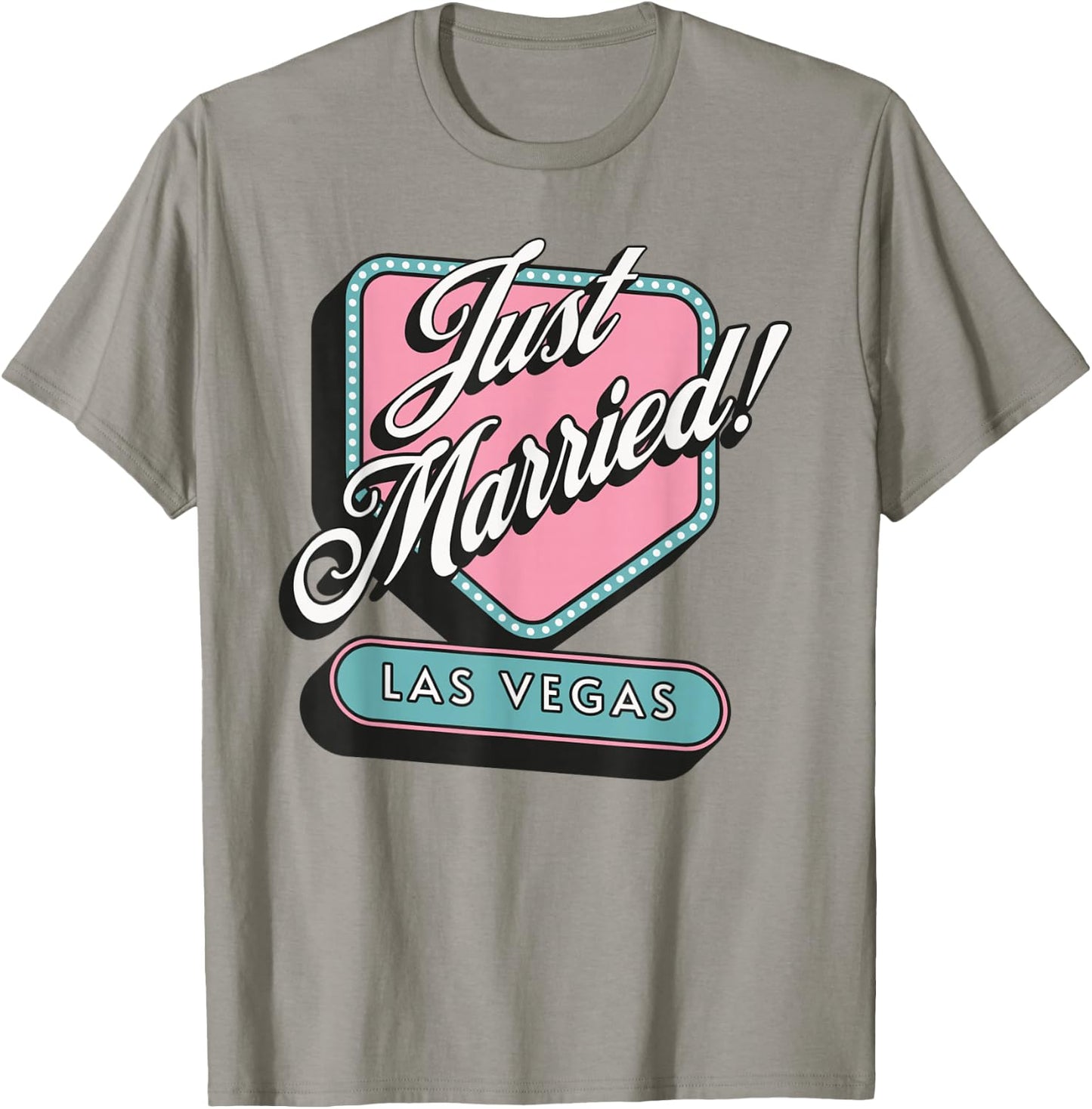 Just Married Las Vegas Wedding Bride Groom T-Shirt - T-Shirt | Sand