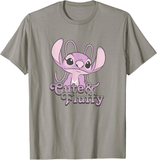 Disney Lilo & Stitch Valentine's Day Angel Cute & Fluffy T-Shirt - T-Shirt | Sand