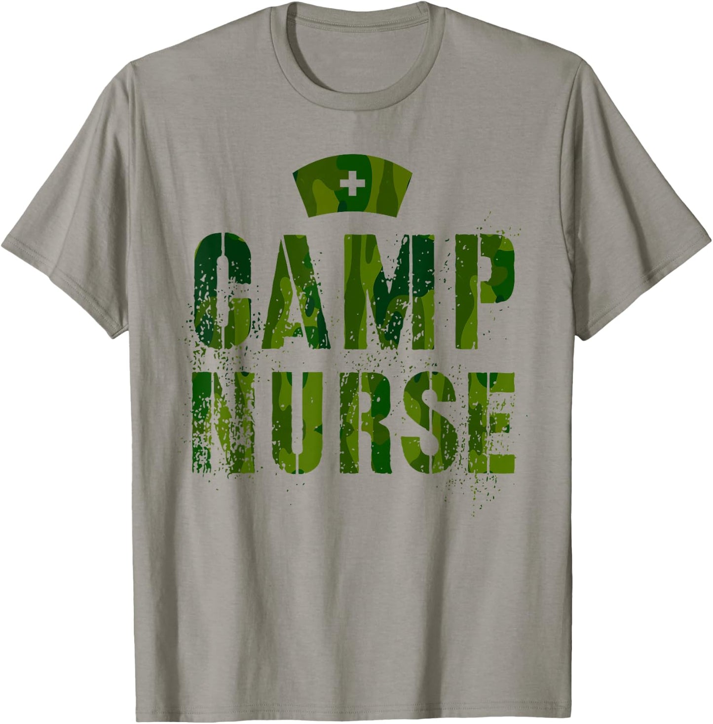 Funny CAMP NURSE Camo Health Care Medical Crew Wellness RN T-Shirt - T-Shirt | Sand