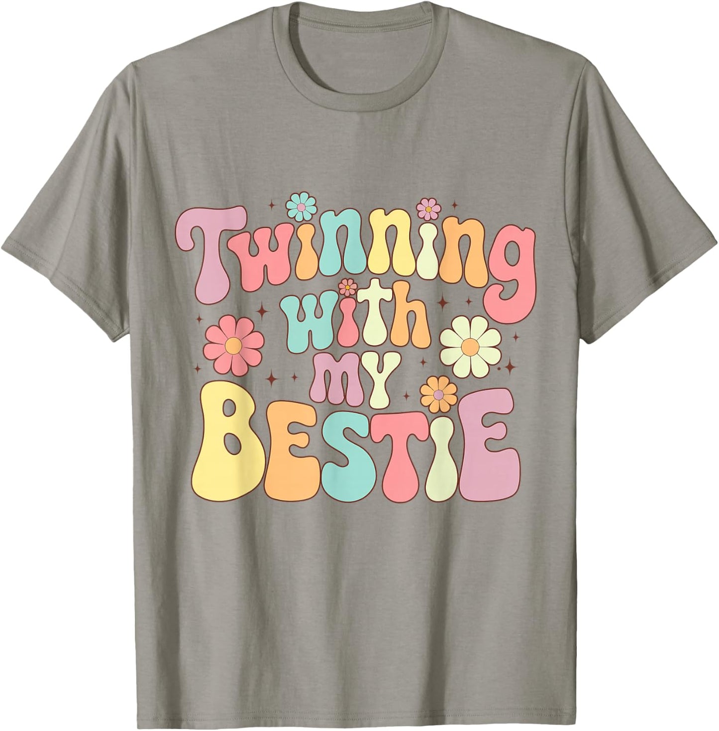 Twinning with My Bestie, Friends Spirit Week Girls Kids Day T-Shirt - T-Shirt | Sand