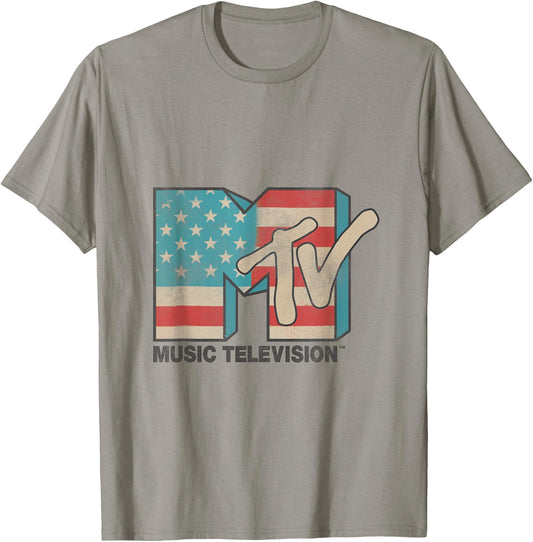 MTV American Flag Logos T- Shirts T-Shirt - T-Shirt | Sand