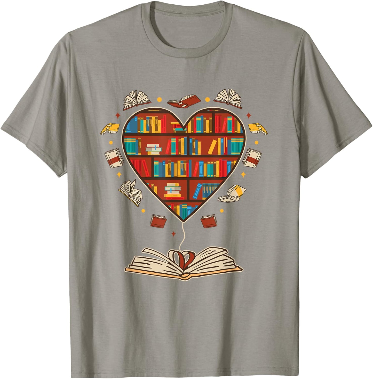 Heart Shape Librarian Themed Book Club Reading Book Lovers T-Shirt - T-Shirt | Sand