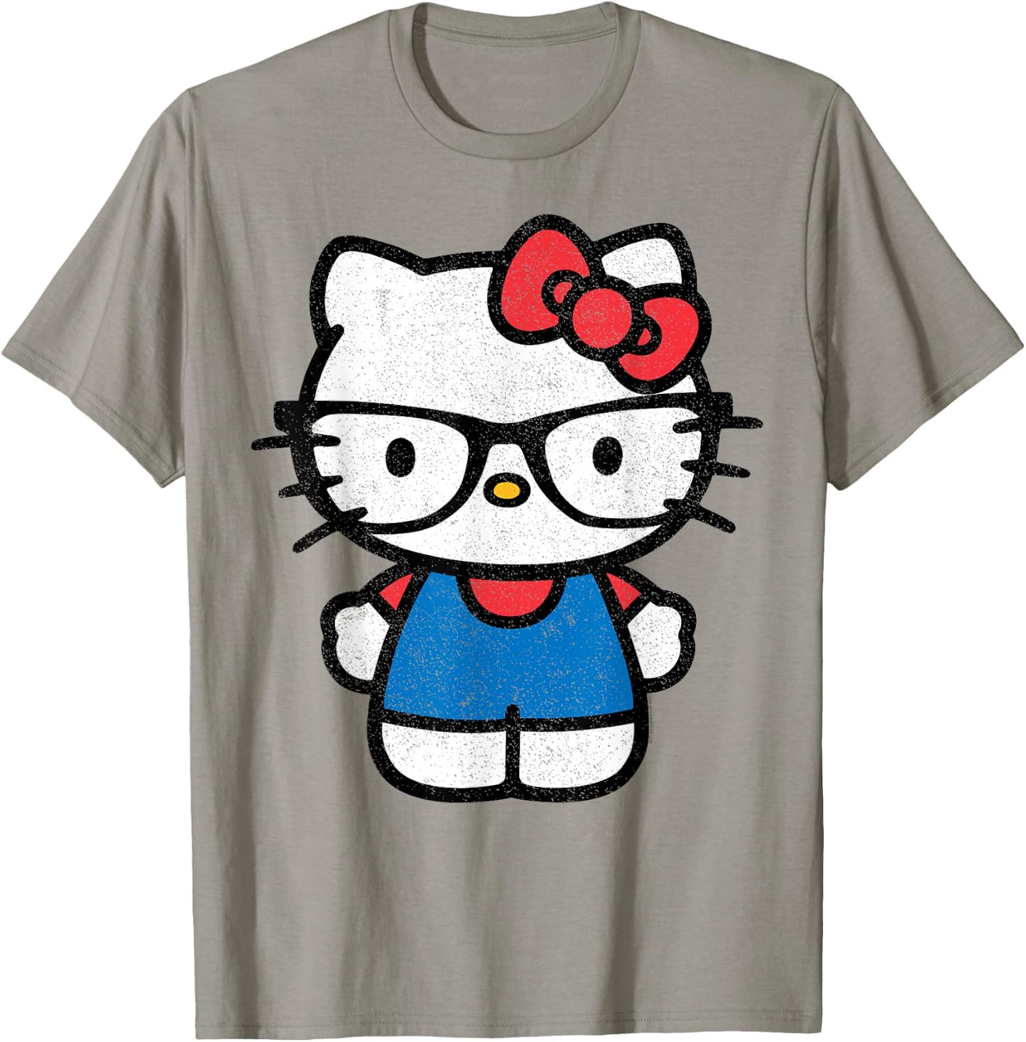 Hello Kitty Distressed Nerd Glasses Shirt T-Shirt - T-Shirt | Sand