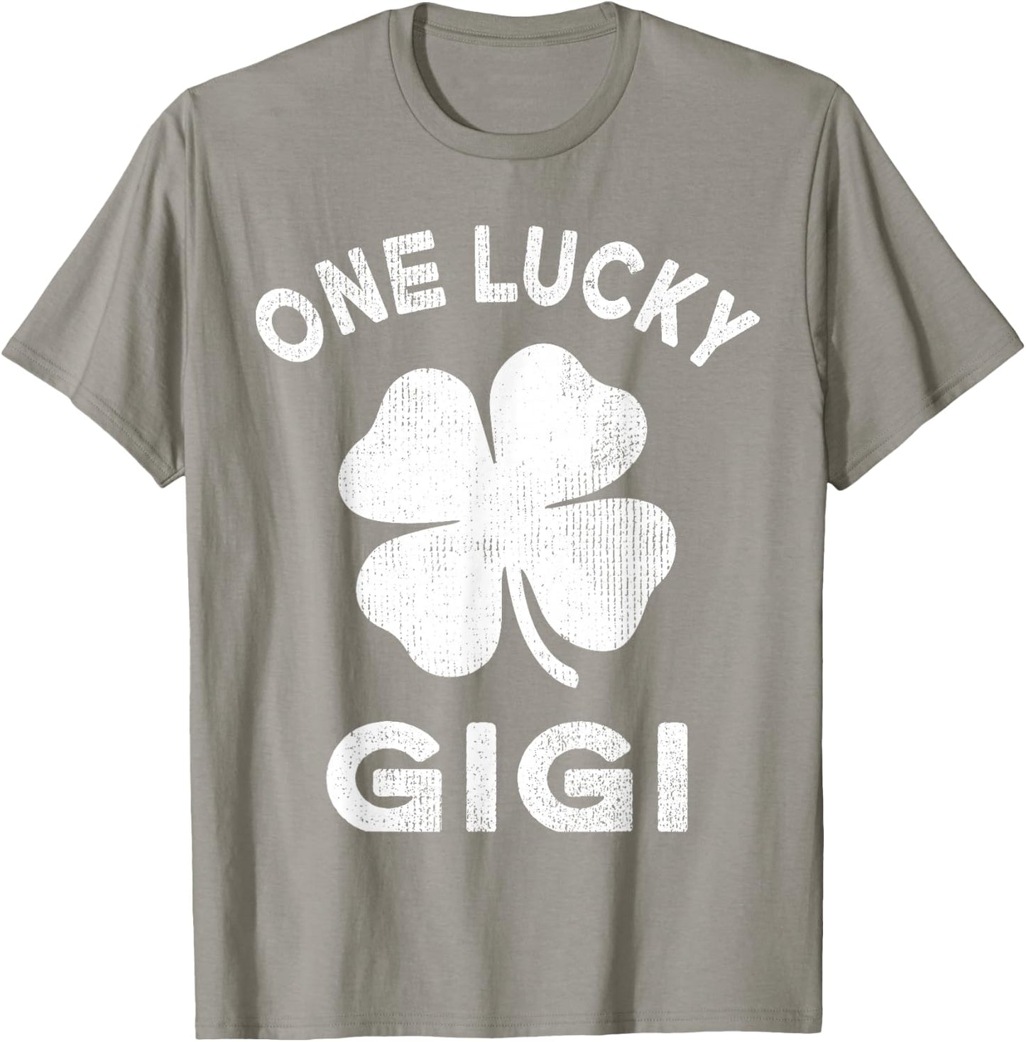 One Lucky Gigi St Patricks Day Green Shamrock Leaf T-Shirt - T-Shirt | Sand