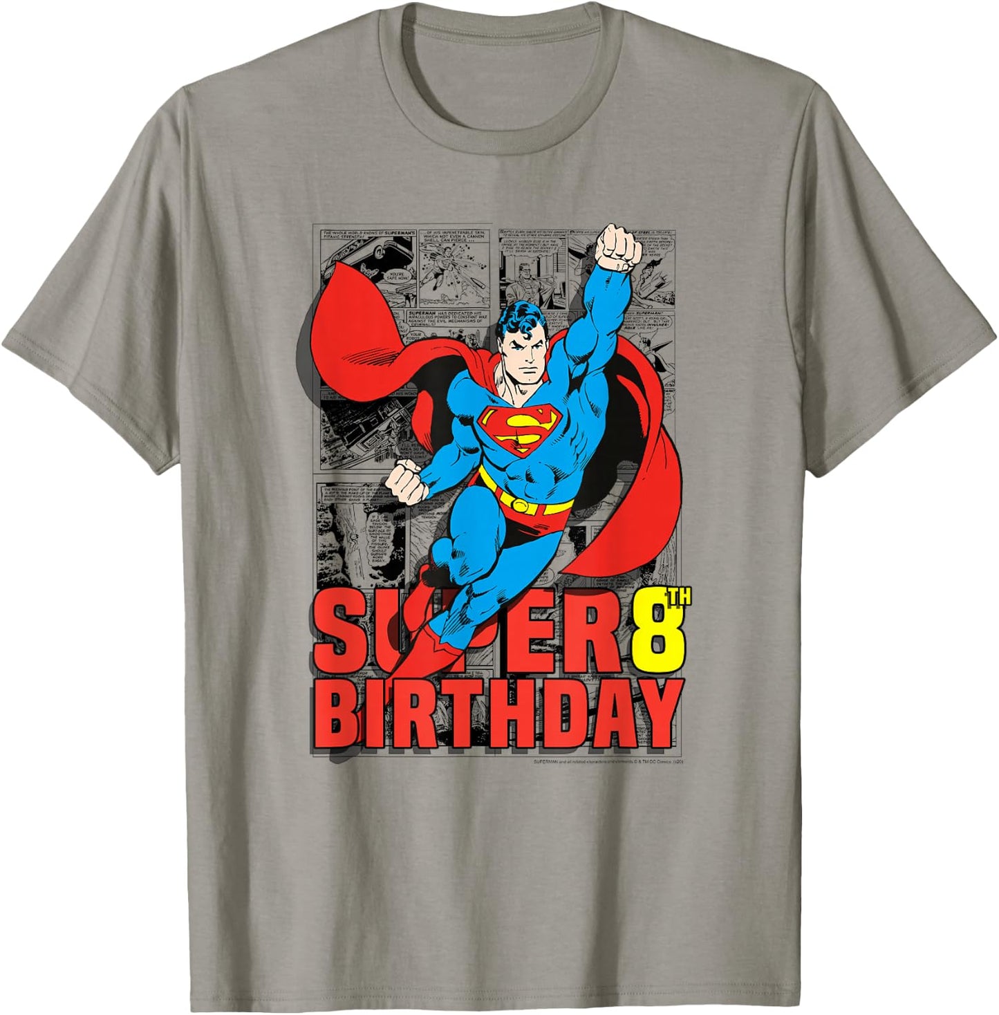 DC Comics Superman Super 8th Birthday Comic T-Shirt - T-Shirt | Sand