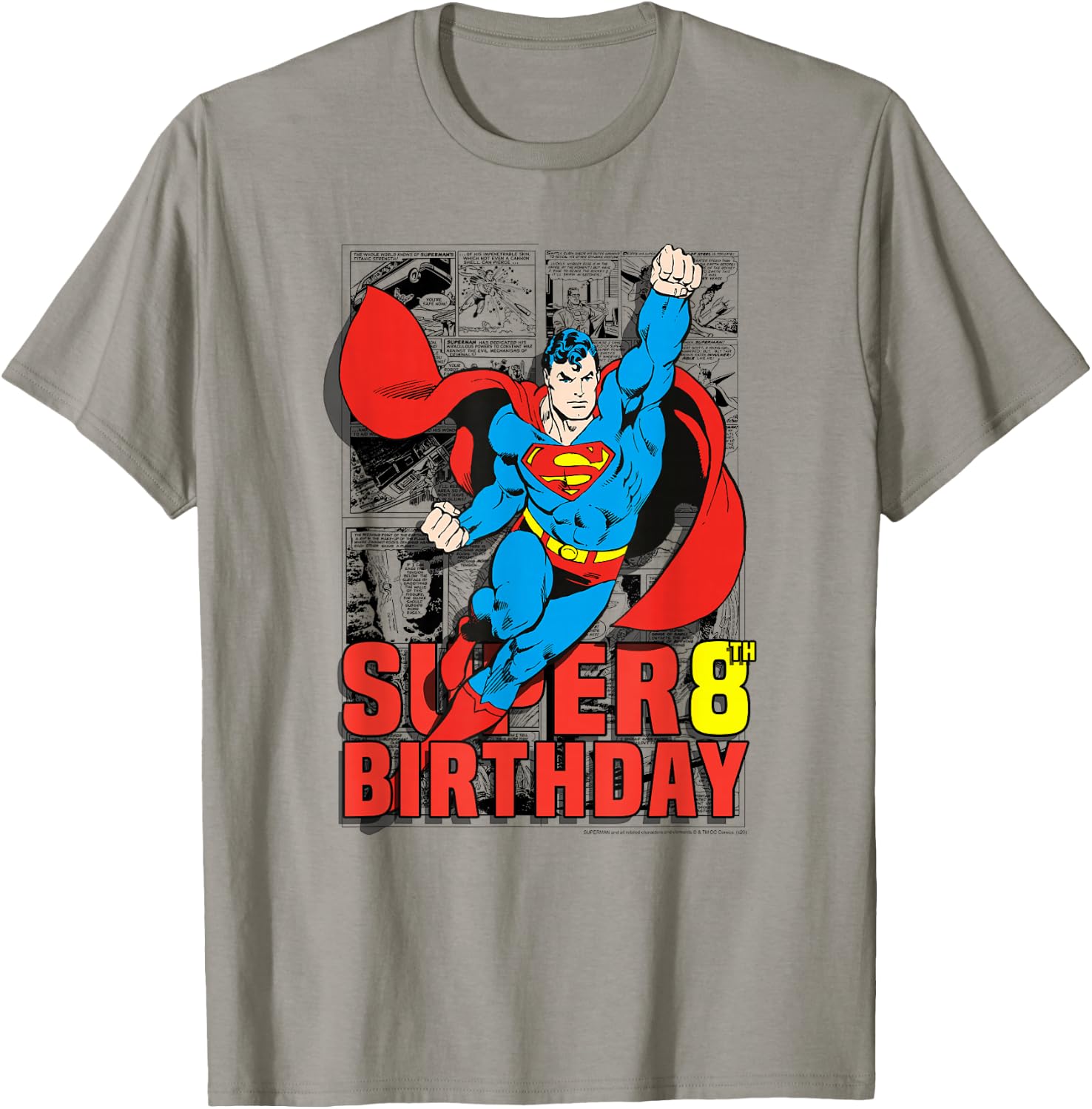 DC Comics Superman Super 8th Birthday Comic T-Shirt - T-Shirt | Sand