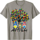 Autism Gnome Awareness Gnomes Men Women Boys Girls Tree T-Shirt - T-Shirt | Sand
