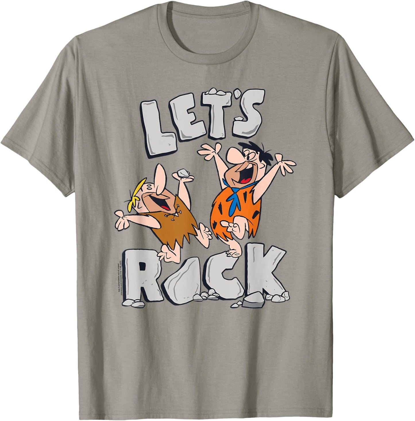 The Flintstones Fred Barney Let's Rock T-Shirt - T-Shirt | Sand