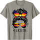 Lake Life Messy Bun Hair Girl Retro Lake Summer T-Shirt - T-Shirt | Sand