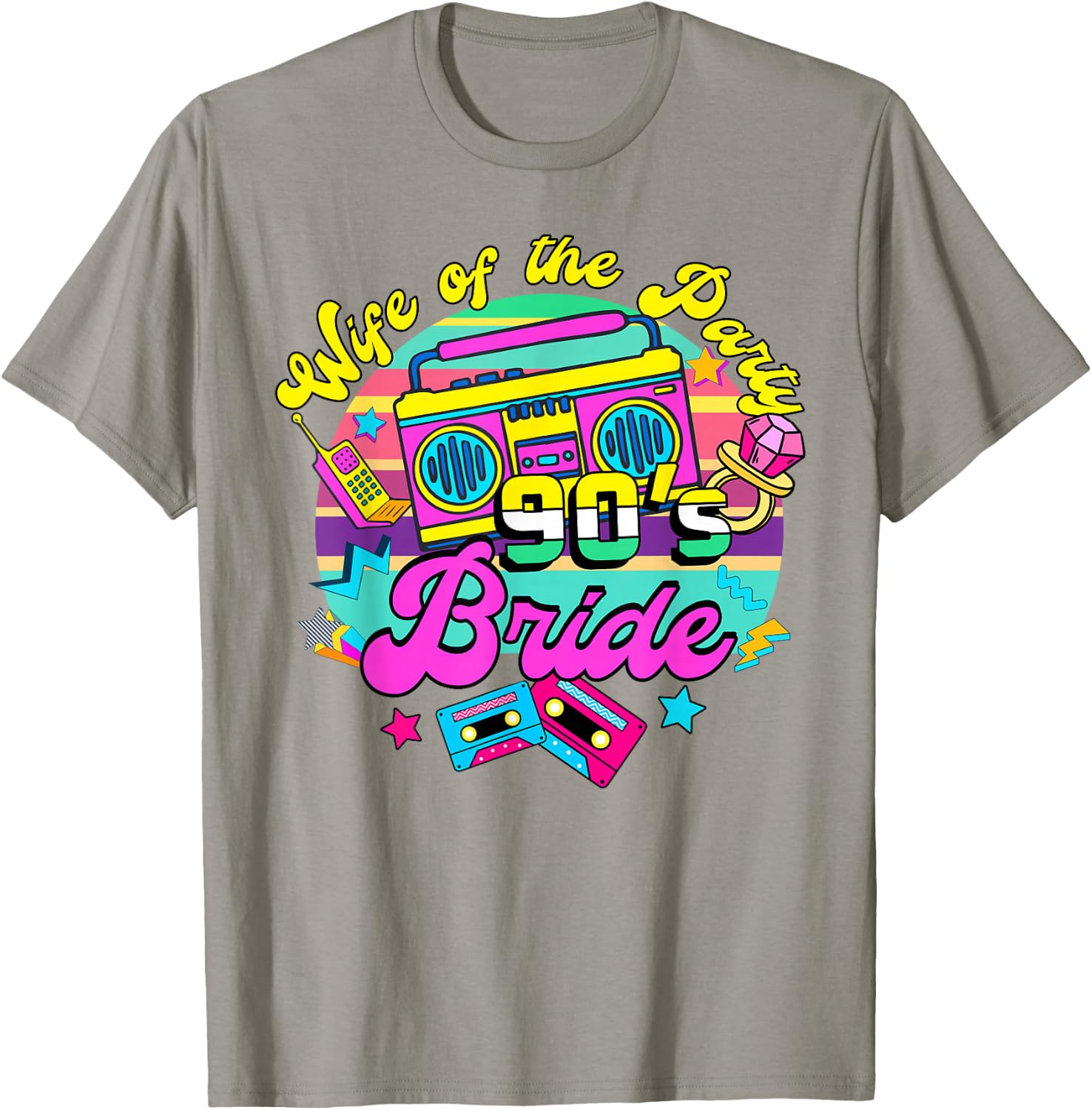 Bride To Be 90s Bachelorette Wife Of The Party 90's Bride T-Shirt - T-Shirt | Sand