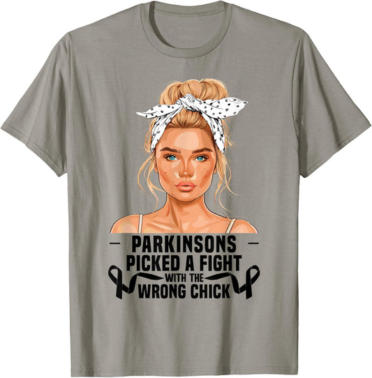 Parkinsons Awareness Month Women Fighter Parkinsons T-Shirt - T-Shirt | Sand